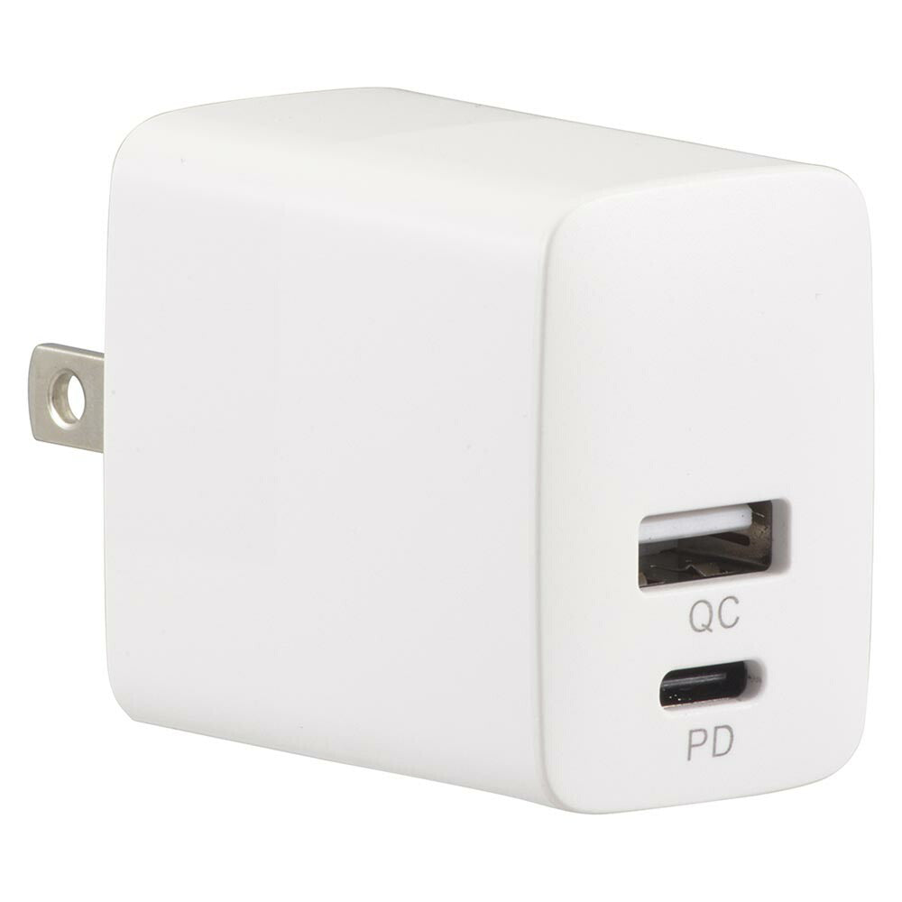 AC充電器(PD対応USB Type-C/QC3.0対応 Type-A/MAX20W出力/ホワイト)_01-7172_MAV-AQP20W-W_OHM(オーム電機)